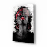 Woman and Red Glass Wall Art