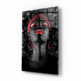 Woman and Red Glass Wall Art
