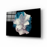 Blaue Blume Glasbild