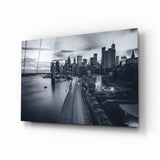 Arte della parete di vetro Grey City Landscape