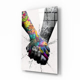 Hand in Hand Glass Wall Art