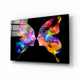 Arte de pared de vidrio de Siluetas de mariposa