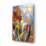 Arte della parete di vetro Case colorate