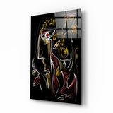 Abstract Faces Glass Wall Art
