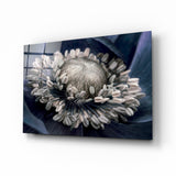 Gray Flower Glass Wall Art