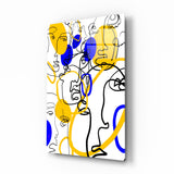 Abstract Faces Glass Wall Art