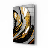 Golden Wings Glass Wall Art