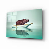 Hippopotame Impression sur verre