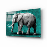 Arte de pared de vidrio de Elefante