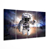 Astronauta Arte da parete in vetro Mega da 4 pezzi (150x92 cm)
