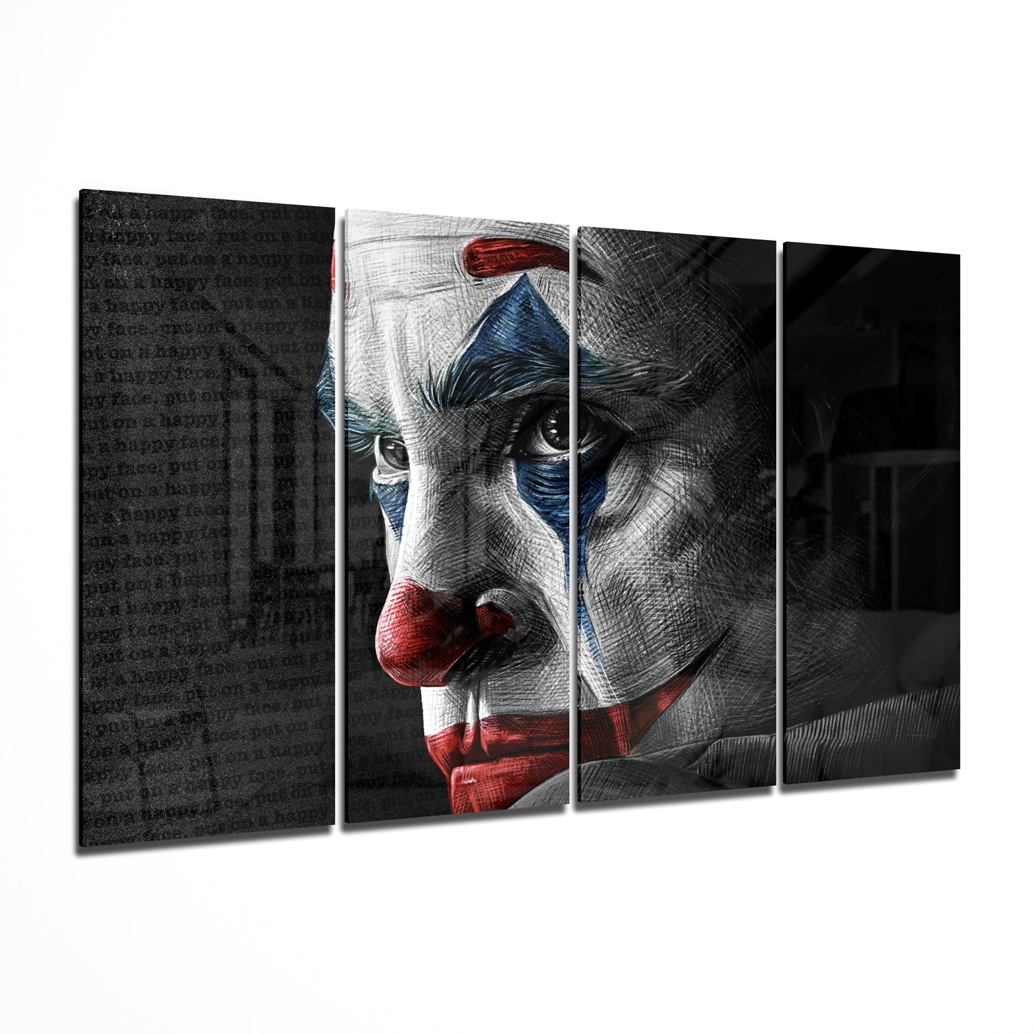 Joker 4 Pieces Mega Glass Wall Art (150x92 cm)
