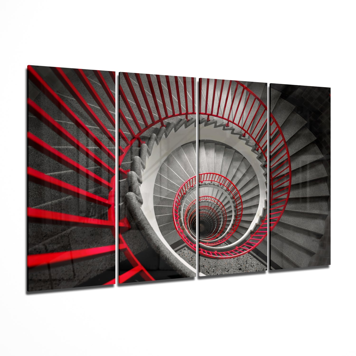 Spiral Stairs 4 Pieces Mega Glass Wall Art (150x92 cm)