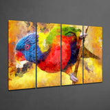 Parrot 4 Pieces Mega Glass Wall Art (150x92 cm)