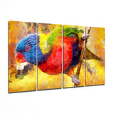 Papagei 4-teiliges Mega-Glasbild (59"x36")