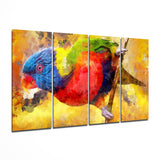 Papagei 4 Stück Mega Glasbild (150 x 92 cm)
