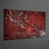 Red Crack 4 Pieces Mega Glass Wall Art (150x92 cm)