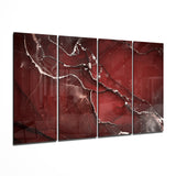 Red Crack 4 Pieces Mega Glass Wall Art (150x92 cm)