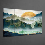 Japanese Sunset 4 Pieces Mega Glass Wall Art (150x92 cm)