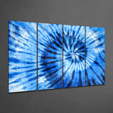 Blue Spiral 4 Pieces Mega Glass Wall Art (150x92 cm)