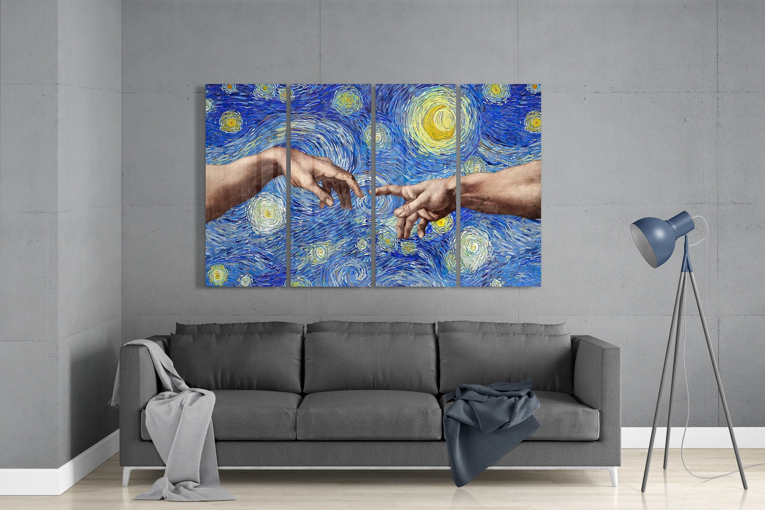 The Creation 4 Pieces Mega Glass Wall Art (150x92 cm)
