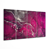 Marmo Magenta Argento con Schizzi quadro in vetro