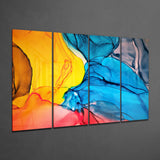 Dance of Colors 4 Pieces Mega Glass Wall Art (150x92 cm)