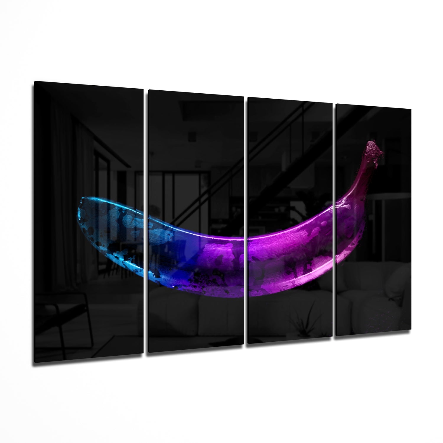 A Banana 4 Pieces Mega Glass Wall Art (150x92 cm)