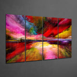Colorful Clouds 4 Pieces Mega Glass Wall Art (150x92 cm)