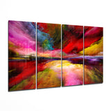 Colorful Clouds 4 Pieces Mega Glass Wall Art (59"x36")