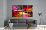 Colorful Clouds 4 Pieces Mega Glass Wall Art (150x92 cm)