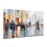 Manhattan Silhouette Arte da parete in vetro Mega da 4 pezzi (150x92 cm)