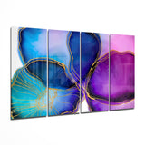 Inchiostro floreale Arte da parete in vetro Mega da 4 pezzi (150x92 cm)