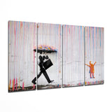 Banksy 4 piezas de arte de pared de cristal Mega (150x92 cm)