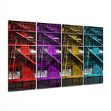 Treppen 4-teiliges Mega-Glasbild (59"x36")