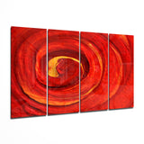 Red Vortex 4 Pieces Mega Glass Wall Art (150x92 cm)