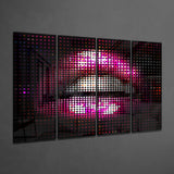 Lips 4 Pieces Mega Glass Wall Art (150x92 cm)
