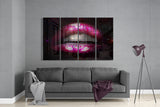Lips 4 Pieces Mega Glass Wall Art (150x92 cm)
