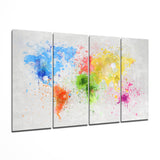 Aquarell-Spritzer Weltkarte Glasbild