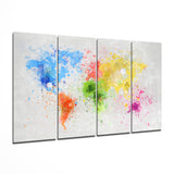 Carte du monde Art mural en verre Mega 4 pièces (150x92 cm)