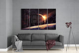 Sunset at the Space 4 Pieces Mega Glass Wall Art (150x92 cm)