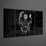 Skull 4 Pieces Mega Glass Wall Art (150x92 cm)