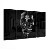 Glasbild „Totenkopf“ 4-teilig Mega (59"x36")