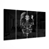 Skull 4 Pieces Mega Glass Wall Art (150x92 cm)