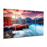 Tableau en verre « Coucher de soleil » 4 pièces Mega (59"x36")