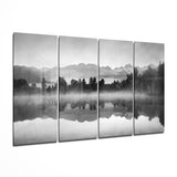 Vista nebbiosa Arte da parete in vetro Mega da 4 pezzi (150x92 cm)