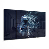 Pixel Dissolving Astronaut 4 Pieces Mega Glass Wall Art