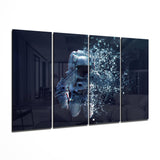 Astronauta 4 piezas de arte de pared de cristal Mega (150x92 cm)