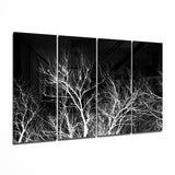 Árboles nocturnos 4 piezas de arte de pared de cristal Mega (150x92 cm)