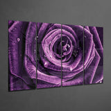 Purple Rose 4 Pieces Mega Glass Wall Art (150x92 cm)