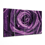 Purple Rose 4 Pieces Mega Glass Wall Art (150x92 cm)